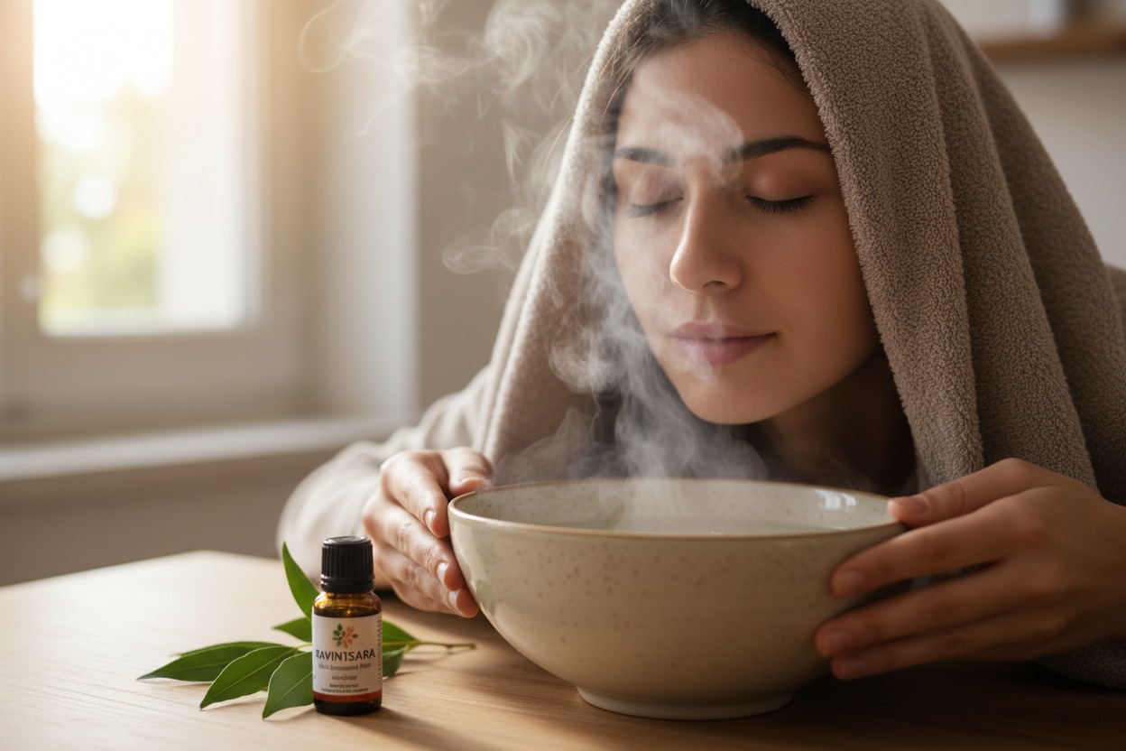 Utilisation par inhalation huile essentielle Ravintsara